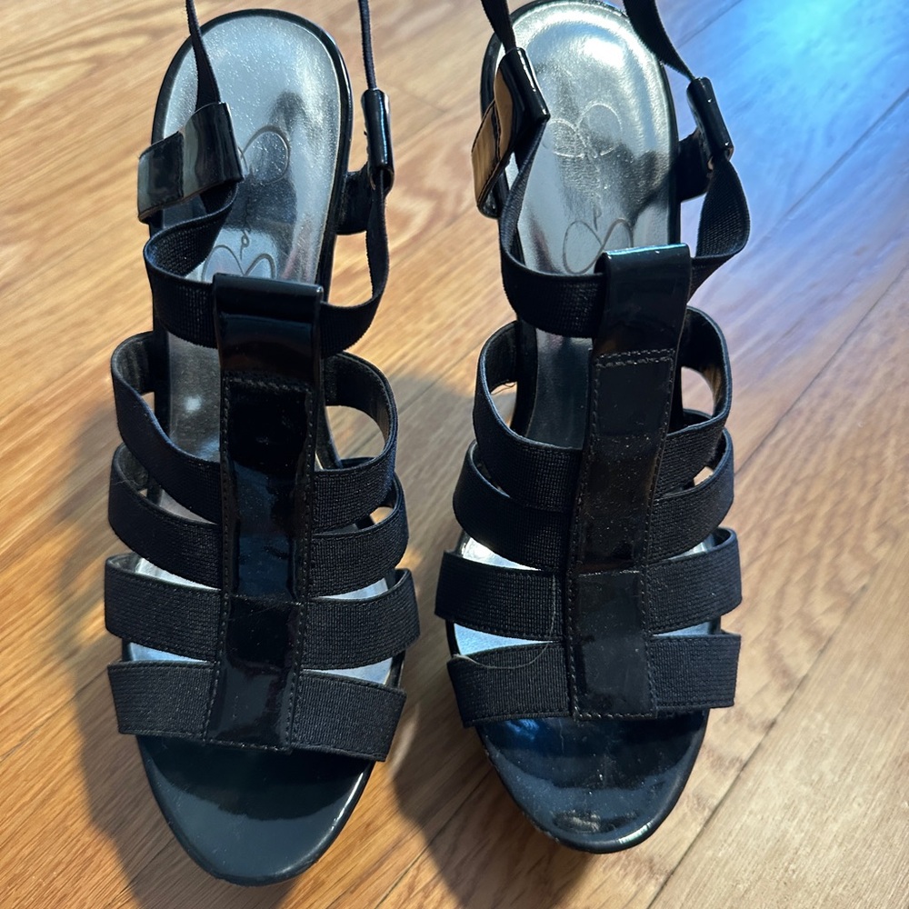 Jessica Simpson Black Strappy Heels